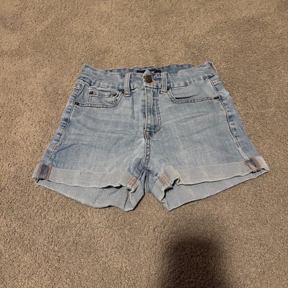 Aeropostale Mid Wash High Rise Jean Shorts